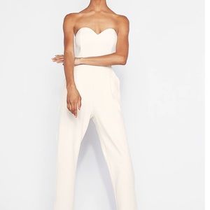 Express Sweetheart Neckline Strapless Jumpsuit - Ivory Size 4